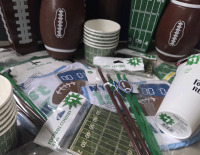 New | HUGE Variety Assorted Football Party Lot | Includes Cups, Squirt Bottles, Coasters Placemats & Way More!
