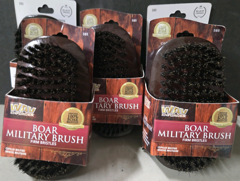 5 New | 100% Boar Bristle Firm Military Brushes