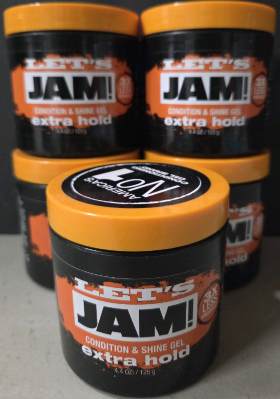 5 New | 125g Tubs of Let's Jam! Condition & Shine Gel w/ Extra Hold