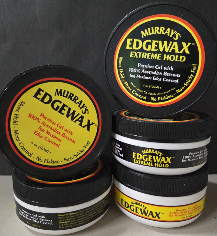 5 New | 120mL Tubs of Murray's Edgewax Premium Gel w/ 100% Australian Beeswax for Maximum Edge Control