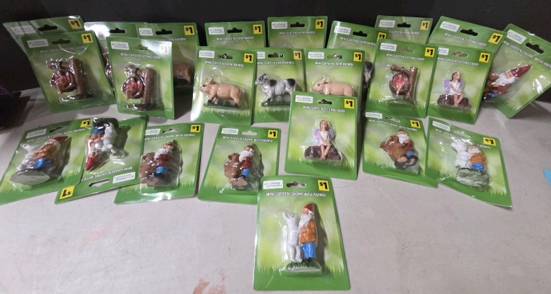 24 New | Mini Garden Decor | Includes Fairies, Gnomes & Farm Animals | Tallest Measures 3" Tall