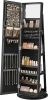 New - SONGMICS 360&deg; Swivel Jewelry Cabinet, Lockable Jewelry Organizer with Full-Length Mirror, Black . Measures 63.5" tall w/23" diameter base