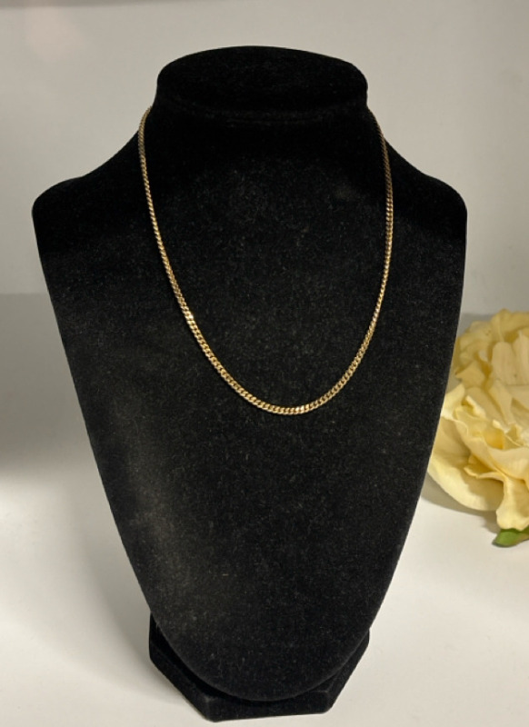 Vintage Stamped Sterling FNA Gold Wash 15 Inch Sturdy Chain Ring Clasp