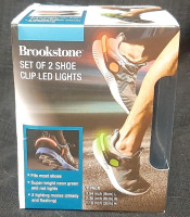 New in Box Brookstone Set of 2 Shoe Clip LED Lights