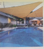 New - E.share 18ft &times; 18ft &times; 18ft UV Triangle Block Sun Shade Sail for Outdoor Patio & Garden , Tan . Retail $82 - 6