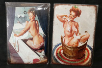 2 New Bathtub Metal Signs (12"&times;8")