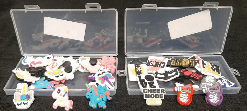 21pc Pack of Unicorn Croc Style Charms & 18pc Pack of Sports Team Pride Croc Style Charms