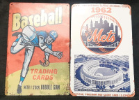 2 New Baseball Themed Metal Signs (12"&times;8")