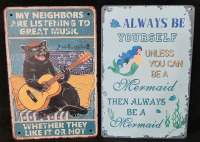 2 New "Funny" Metal Signs (12"&times;8")