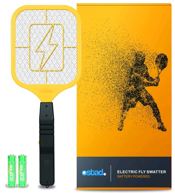 New Factory Sealed | Ostad Bug Zapper Electric Fly Swatter Racket | Powerful Handheld In/Outdoor Pest Control | Measurements In Photos