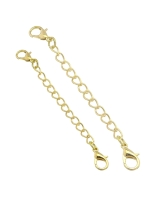 New STERLING FOREVER 14K Gold Plated Sterling Silver Necklace Extender Set of 2 - 5" & 6.5" | Retails $56