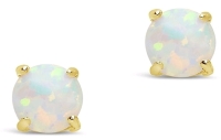 New STERLING FOREVER 14K Gold Plated Sterling Silver 6mm Opal Earring Studs - Retails $89!