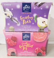 4 New | 3.4oz GLADE Candles in Scents Candy Sparkling Joy & Sparkling Pear