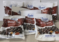 8 New Bags | Sweet Smiles Bridge Mix | A Variety of Milk and Dark Chocolate Covered Raisins, Peanuts, Caramels, Vanilla and Rasberry Cremes, Almonds & Brazil Nuts | 113g a Bag | BB: AUG/15/2026