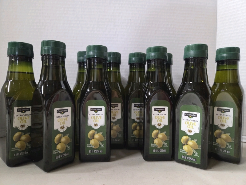 12 New | 250mL Bottles of Clover Valley Extra Virgin Olive Oil | BB: 09/24/2026