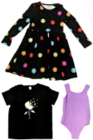 3 New Pieces Size 6Y Girl's: Colorful Daisy Dress, Growing With Grace Graphic Daisy Tee & One-Piece Bathing Suit