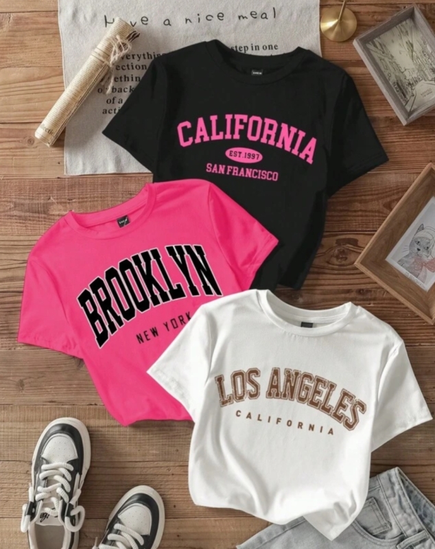 New Size XL Women's 3-Pack Stretchy Classic Crop Top Tees