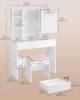 New , Open Box - VASAGLE Vanity Desk w/Mirror and Lights plus Bench , White . Retail $180 . Some Assembly Required - 3