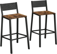 As New , Amazon Return - VASAGLE Kitchen Bar Stools - Set of 2, Counter Chairs, for Kitchen, Dining Room, Studio, Industrial Style, Rustic Brown & Black . Complete
