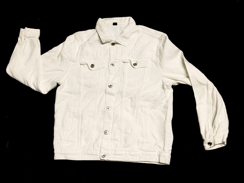New Size Large Men's MANFINITY White Denim Jacket