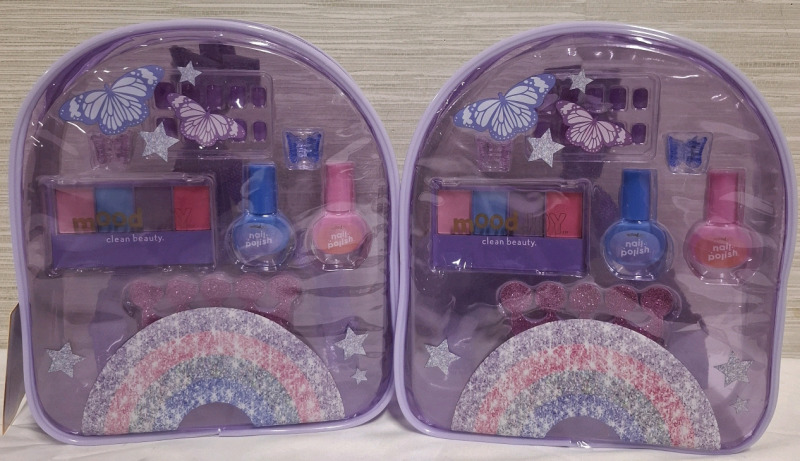 2 New Mood Joy Beauty & Style Backpacks | Each Bag Includes- Beauty Kit | Measurements- 9" X 8" each bag