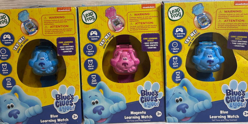 3 New Leap Frog Blue and Magenta Learning Watch| For Ages 3+
