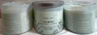 3 New Scented Candle | 14 oz each | Calming Blue salt and Citrus | Relaxing Eucalyptus and Mint