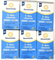 6 New Boxes RenewLife 3-DAY CLEANSE : Total Body Reset : 12 Vegetarian Capsules Per Box | EXP 06/2015 | Over $100 Retail Value!