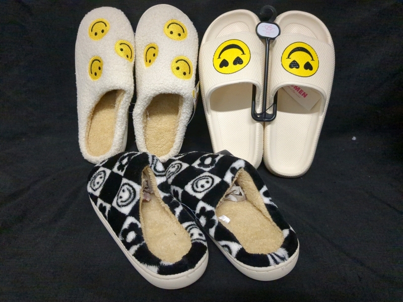 3 New Pairs Size Medium 7/8 Womens Slippers