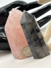 Large Rose Quartz 192 G and Large Rutilated Quartz Tower 11 Gram - 3