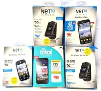 5 As-New As-Is | NET10 / Total Cellphone Kits : Samsung Galaxy Centura, Samsung S275G, Samsung Galaxy Core Prime, ZTE ZFive 2 LTE