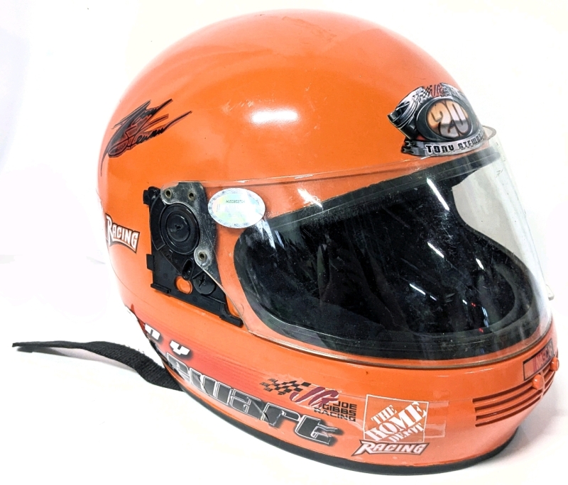 Vintage 1984 NASCAR Tony Stewart Home Depot / Joe Gibbs Racing Helmet (Display Only) Size Med 7⅛ - 7&frac14; ,Model TF-250 Made in Japan