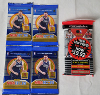 2024-25 NBAhoops NBA Basketball Trading Card Sealed Wax Packs (4) & 2021-22 Panini Chronicles NBA Basketball Trading Card Sealed Wax Pack