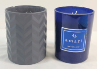 2 New Scented Candles . Amari Sea Salt & Surf and Mosaic Silver Burch . Measures 5" tall