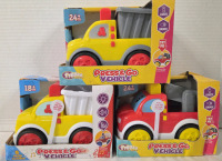 3 New | Pass & Go Vehicle Toys | Includes Lights Sounds & Songs! | Measures 4&frac12;" x 6"