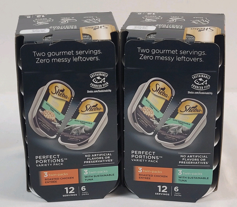 12-Pack New Sheba Cat Food , Chicken & Tuna . Best Before 08/2026