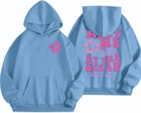 New Size MED Women's "Meet Me At The Ocean, 1962 Surf City" Front & Back Print Hoodie Sweater