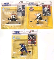 3 Vintage 1995-96 Kenner NHL NHLPA Starting Lineup : Eric Lindros, Al Macinnis, Rob Blake - 4th & 1995 Edition