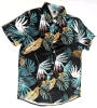 New Size Large Men's 2-Piece Button-Up Hawaiian Shirt & Drawstring Elastic Waist Shorts Set - 2