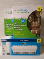 New 2 True Living Outdoor LED Edison Style String Lights 6.5ft long & 1 Box of 10 LED Light Bulbs