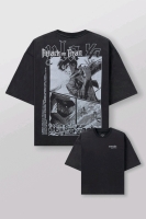 New Size Large Men's YOUNGLA &times; ATTACK ON TITAN # 4186 First Battle Black Cropped Tee | Retails Over $50