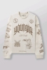 New Size Large Men's YOUNGLA # 8046 Cream Wash BMF Long Sleeves 100% Cotton Sweater