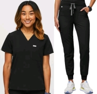 New Size XS + XS/Tall Women's FIGS: Catarina One-Pocket Scrub Top & High-Waisted Zamora Scrub Pants | Retails Over $130!