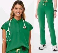 New Size MED + LG/Reg Women's FIGS: Rafaela Oversized Scrub Top & Yola High-Waisted Skinny Scrub Pants | Retails Over $130!