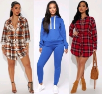 3 New Size XS Women's FASHION NOVA : Sweet As Honey Mini Shirt Dress, Derby Plaid Belted Mini Shirt Dress & Relaxed Vibe Solid Hoodie | Over $100 Retail Value