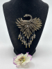 Heidi Daus Signed Elegant Swan Handcrafted Brooch with Black & Clear Gemstone Glass Accents Large Statement Piece Approximately 4.5 x 3.5 Inch - 2