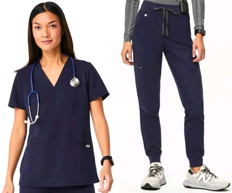 New Size MED + Med/Petite FIGS : Casma Three-Pocket Scrub Top & High-Waisted Zamora Scrub Pants | Retails Over $130!