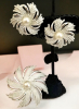 Pearl Swirl Starburst Brooch Earrings Set Canada Designer Signed 3 Piece Sarah Coventry - 2