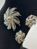 Pearl Swirl Starburst Brooch Earrings Set Canada Designer Signed 3 Piece Sarah Coventry - 5