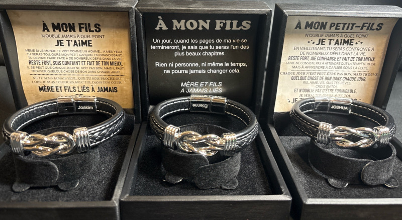 3 New Mens Leather Bracelet| Adjustable size | Comes with Boxes| Box Size 4"